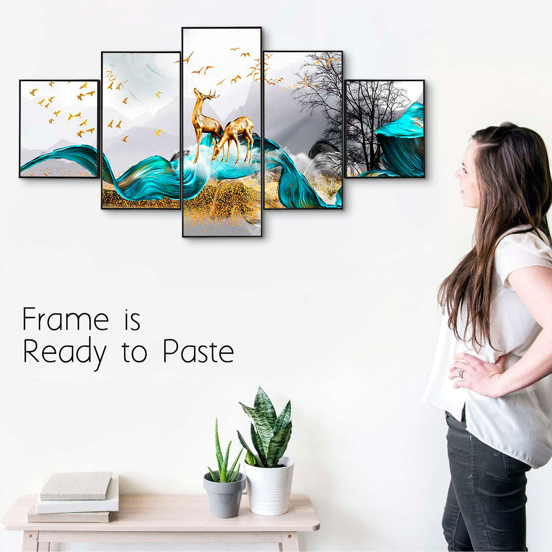Set Of Five Framed Digital Wall Painting