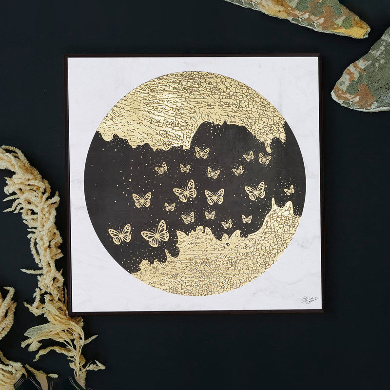 Golden Embossed Wall Painting
