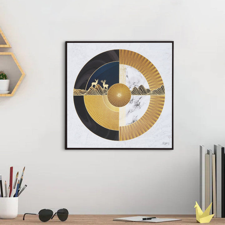 Golden Embossed Wall Painting