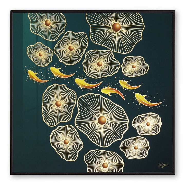 Golden Embossed Wall Painting
