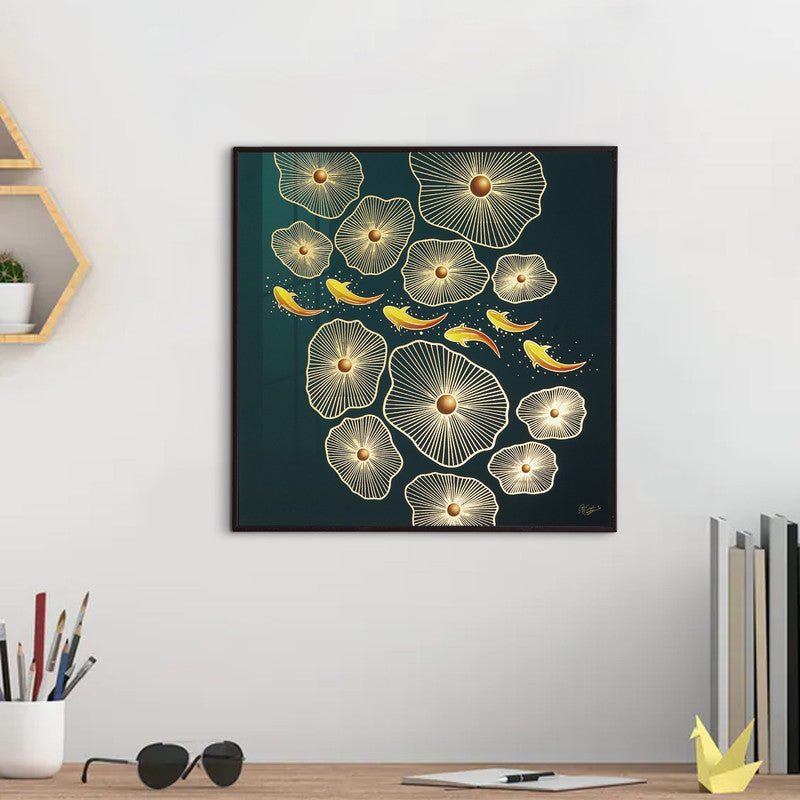 Golden Embossed Wall Painting