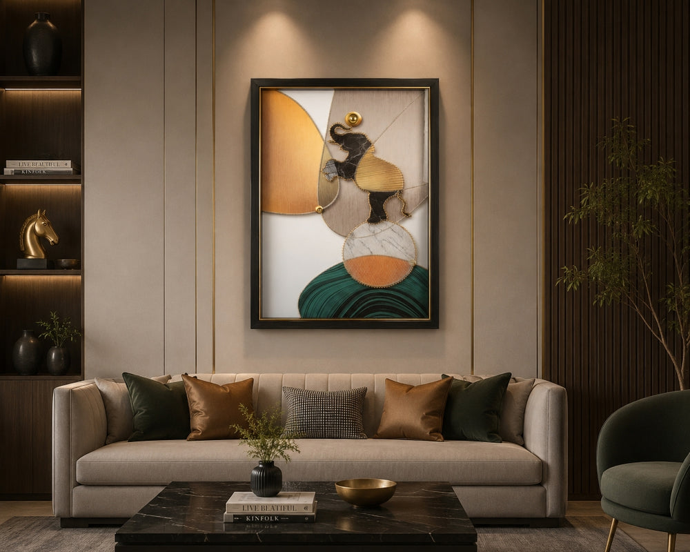 Majestic Elephant String Art Wall Frame | Luxury Modern Wall Décor