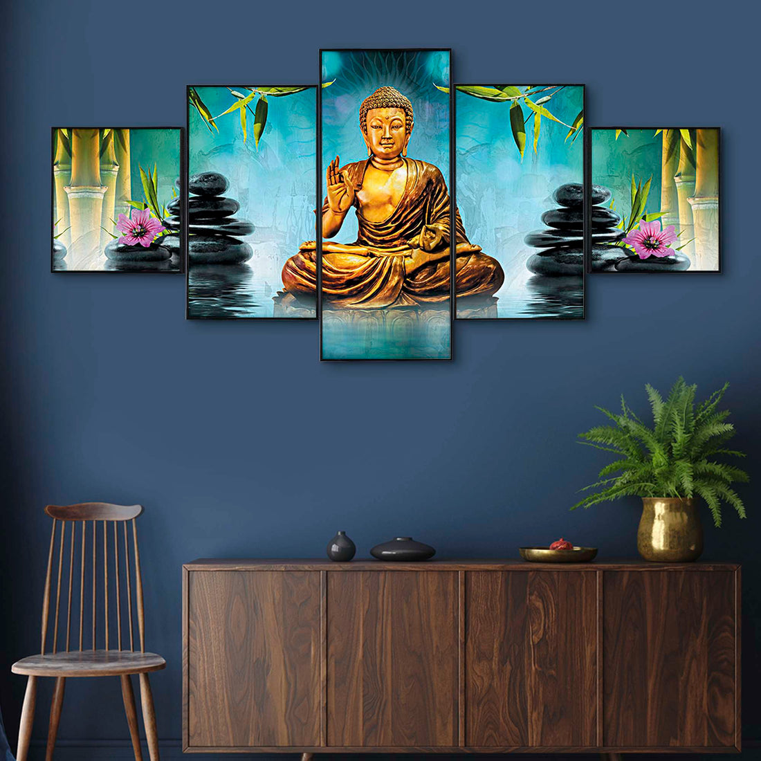 Set Of Five Framed Digital Wall Painting