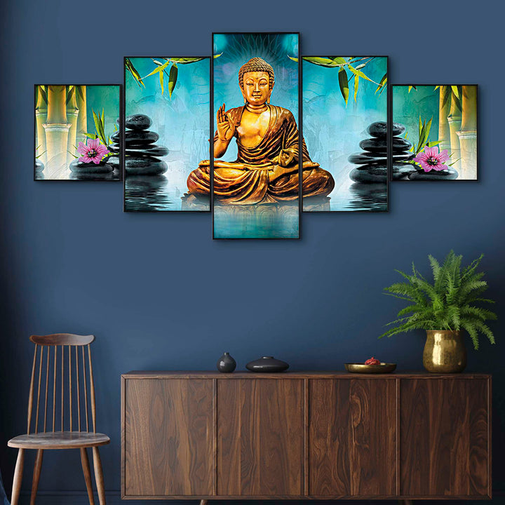 Set Of Five Framed Digital Wall Painting