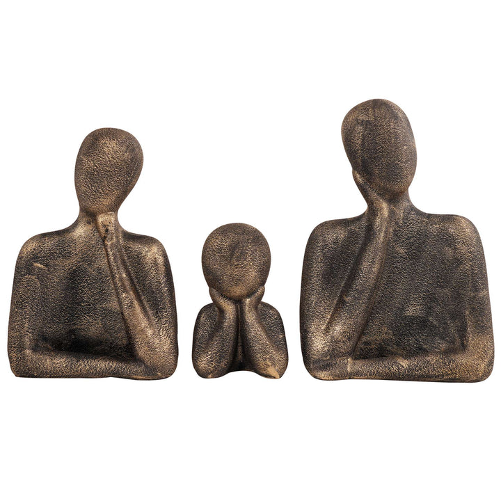 FAMILY Of Three Ornaments  Abstract Home Souvenirs Statues Decoration for Home Character brown