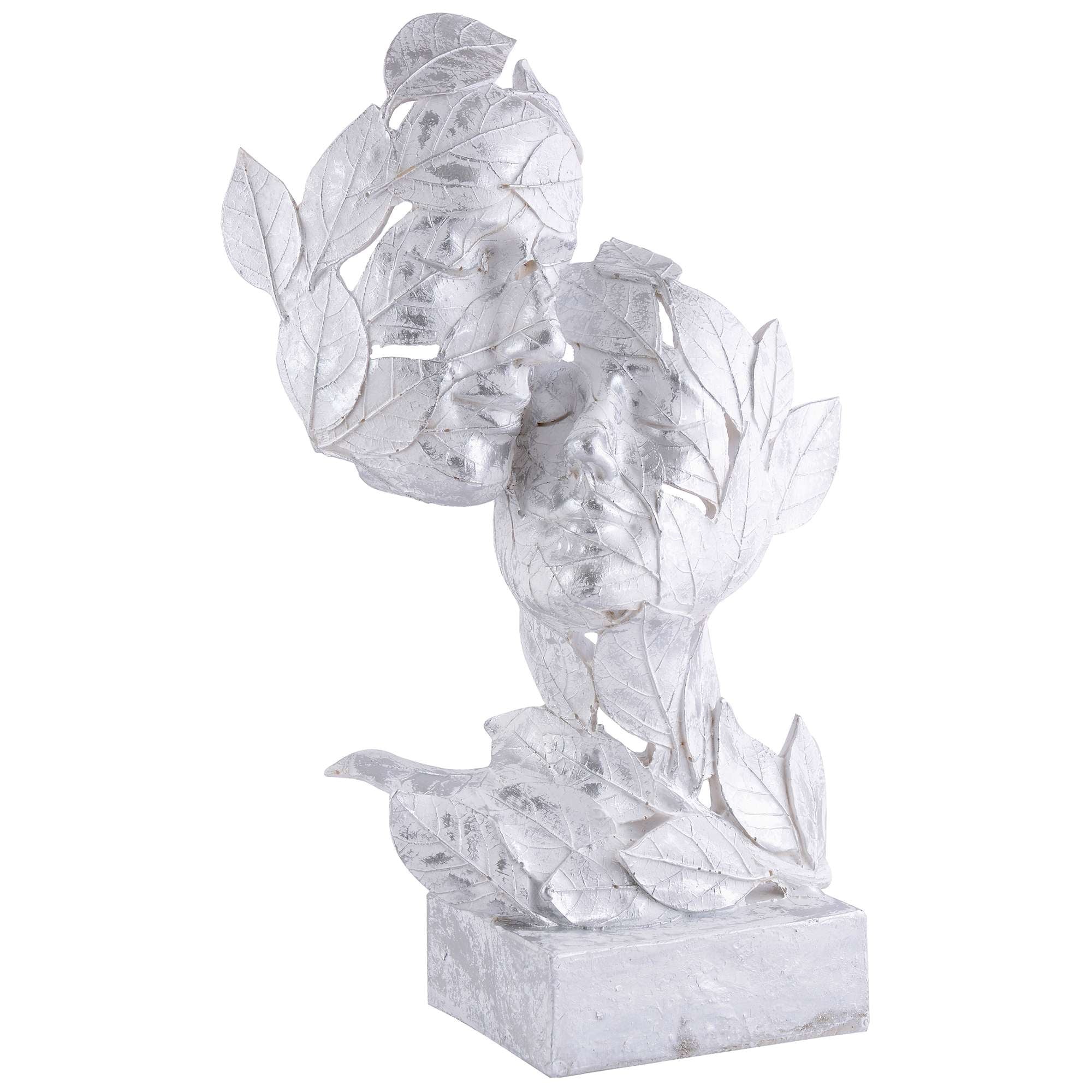 RomentIc Love Couple Face Statue silver Showpiece for Home Decor in Showpieces &Figurine table Decorations Items