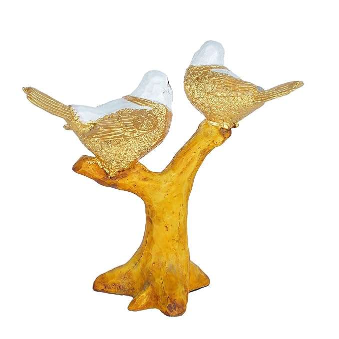 Resin Handcrafted Birds Couple On Tree Showpiece Bird Statue For Home Dcor Living Room Bedroom Table Top Antique Garden Decoration Items
