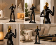 Luxury Jazz Singer Sculpture | Modern Musician Figurine | Premium Resin Home Decor Showpiece
