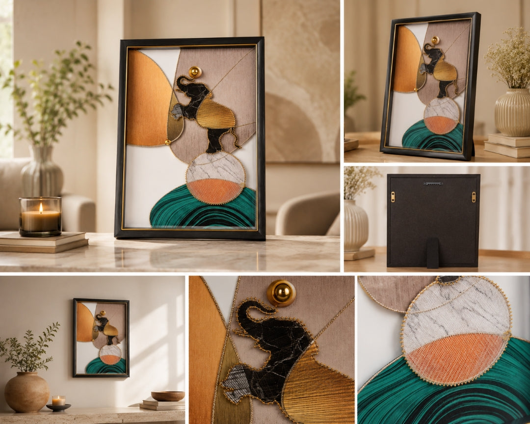 Majestic Elephant String Art Wall Frame | Luxury Modern Wall Décor