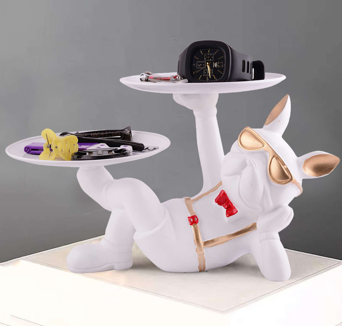 Cool Dog Showpiece with Plate for Home Dcor Item | Kitchen,Bedroom,Office,Dinning Table Decorative Item