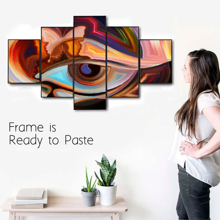 Set Of Five Framed Digital Wall Painting