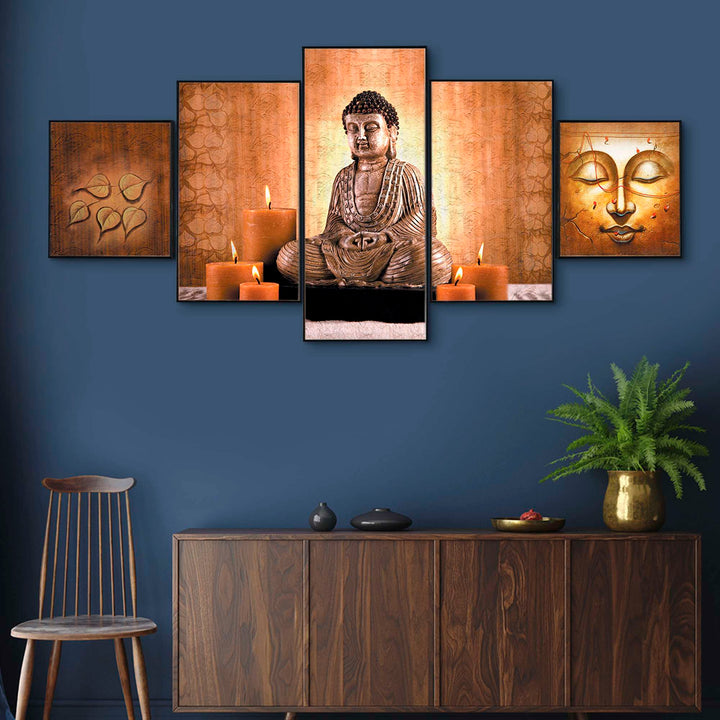 Set Of Five Framed Digital Wall Painting