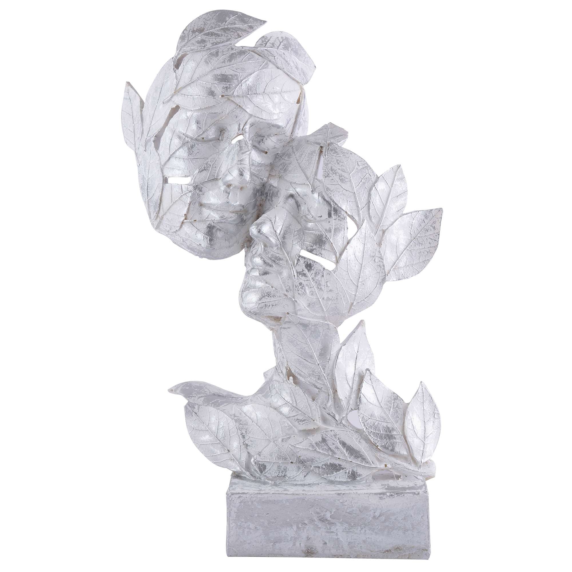 RomentIc Love Couple Face Statue silver Showpiece for Home Decor in Showpieces &Figurine table Decorations Items