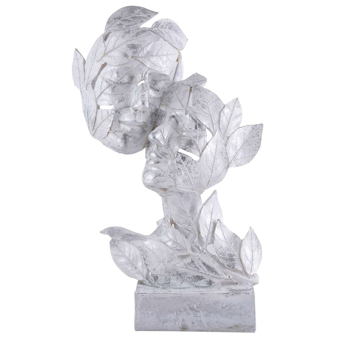 RomentIc Love Couple Face Statue silver Showpiece for Home Decor in Showpieces &Figurine table Decorations Items