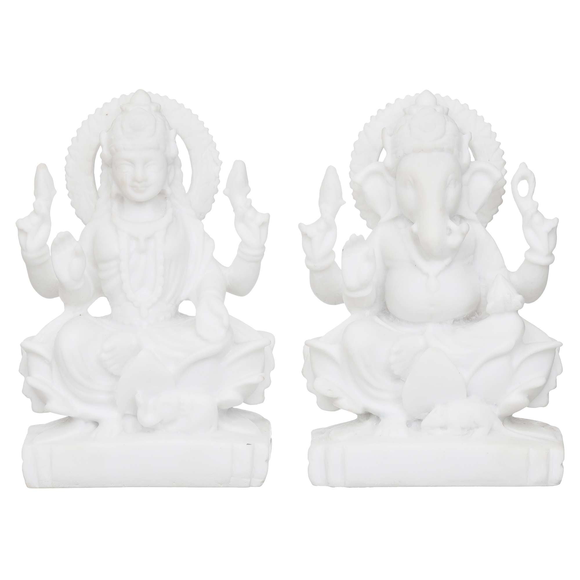Laxmi Ganesha Idol Marble Murti For Puja Home Diwali Decoration Gifts