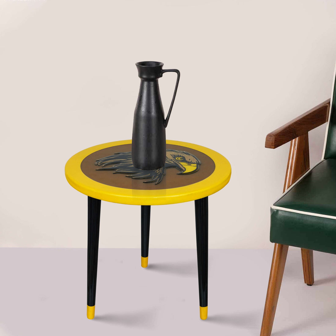 Wooden Round Side Table | Epoxy End Table | Coffee Table | Mid Century Modern Resine | Living Room Furnitur