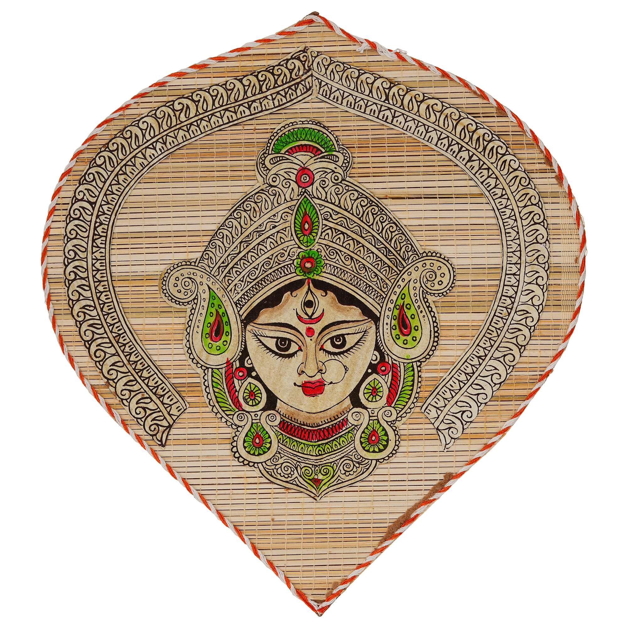 Bamboo Hand Crafted Leaf Design Wall Hangings Of Durga Ji For Home D?cor | Bamboo Art For Wall Decor