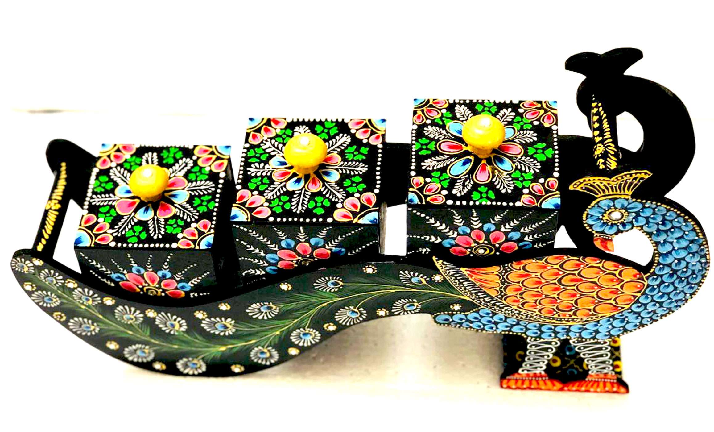 Wooden peacock