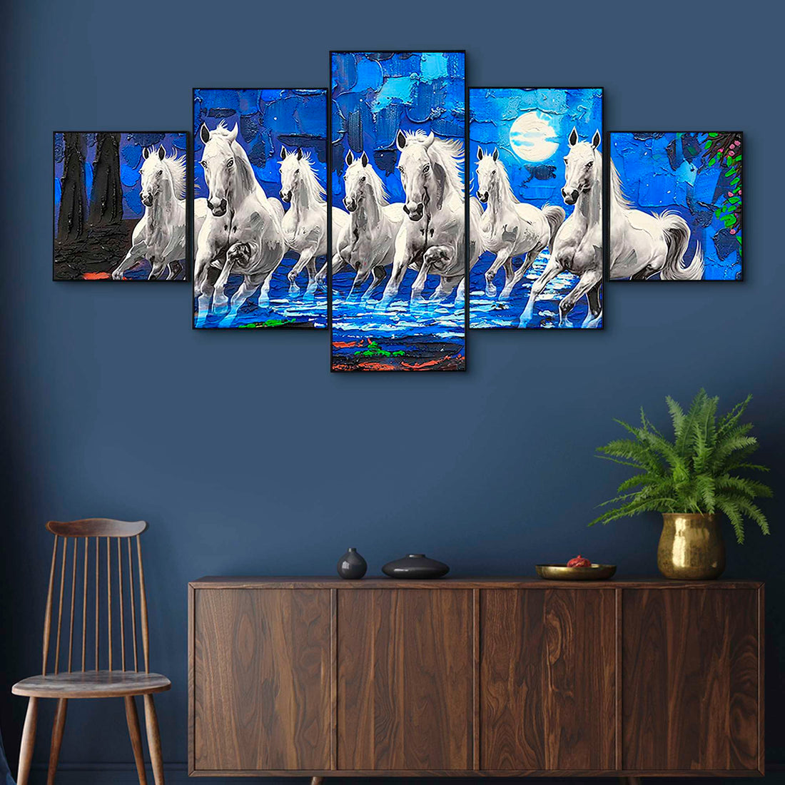 Set Of Five Framed Digital Wall Painting