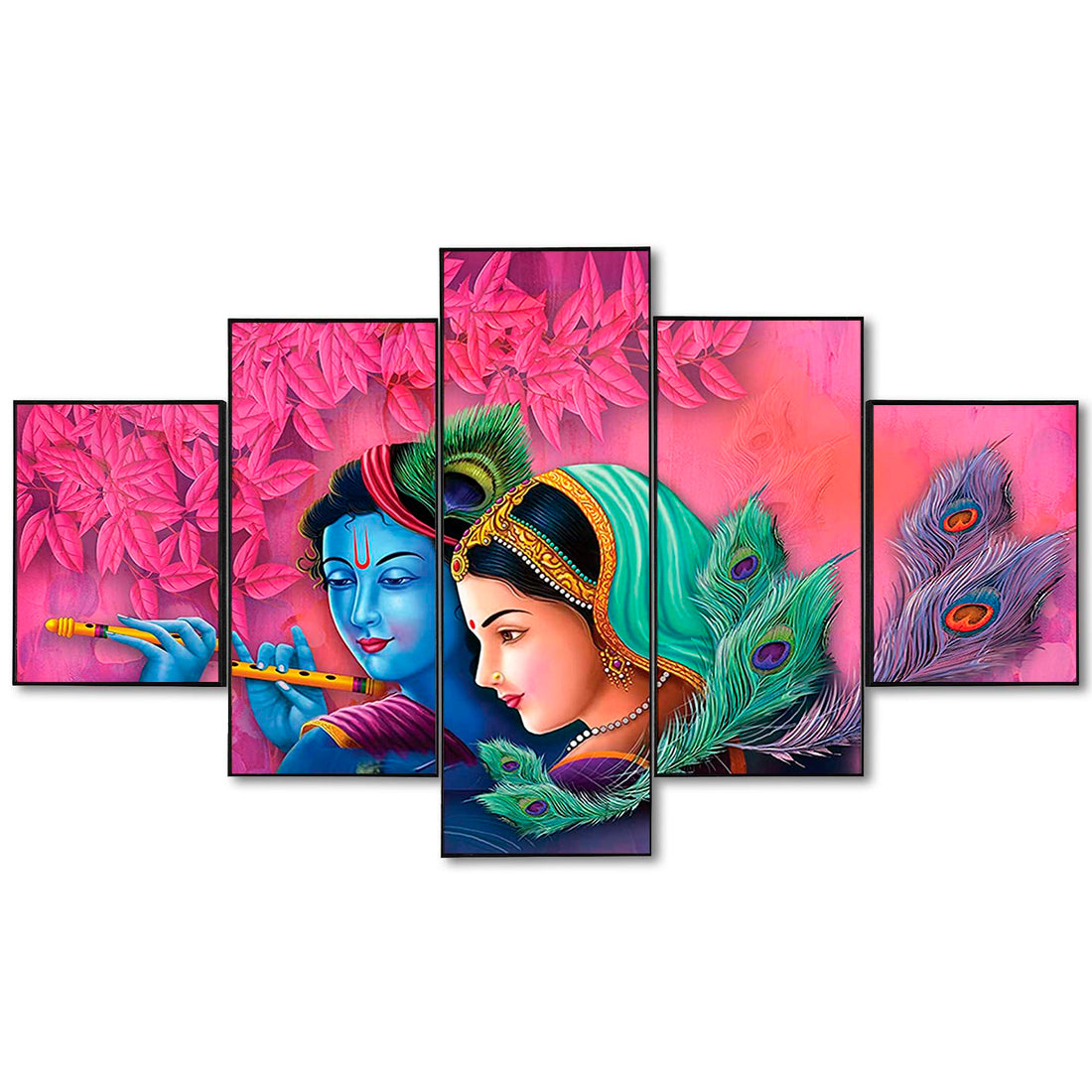 Set Of Five Framed Digital Wall Painting
