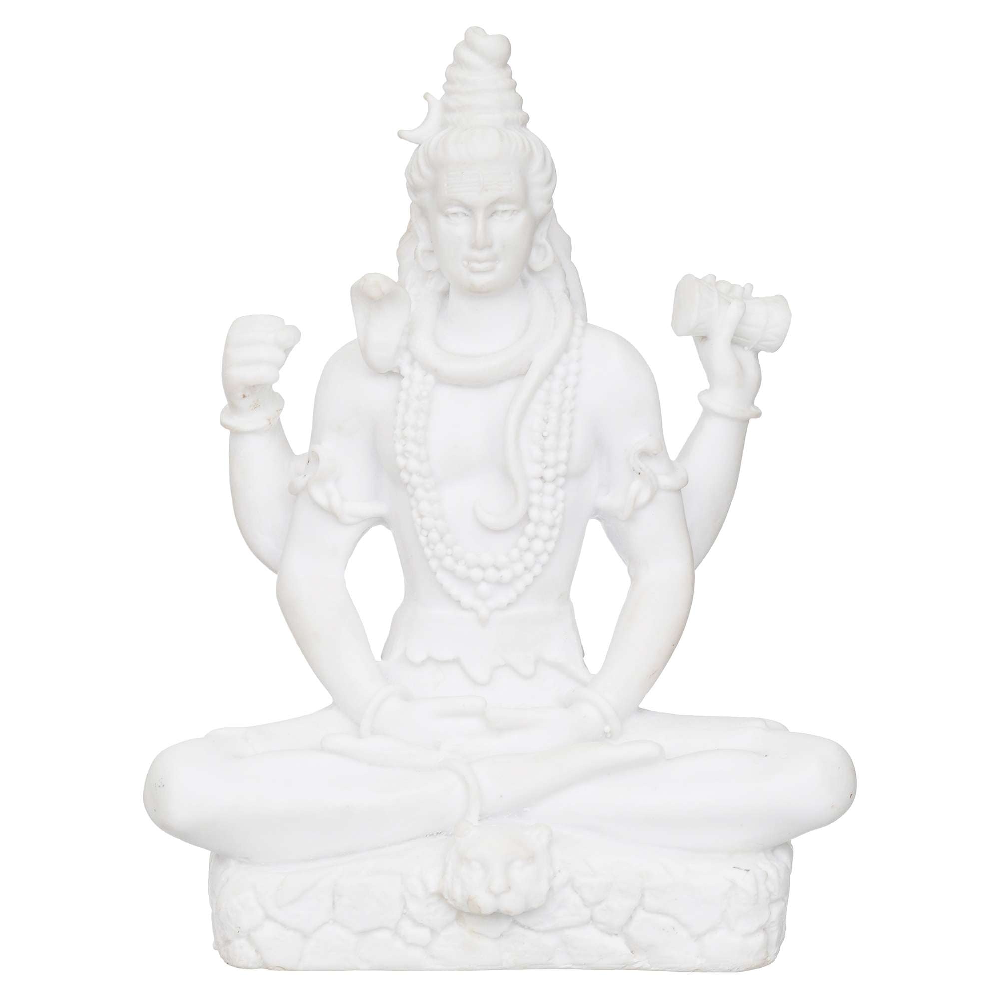 Handicraft Marble dust Lord Shiv ji Statue for Pooja, Car Dashboard I Shiva Idol I Bholenath I Mahakal I Adiyogi Statue I Office Table