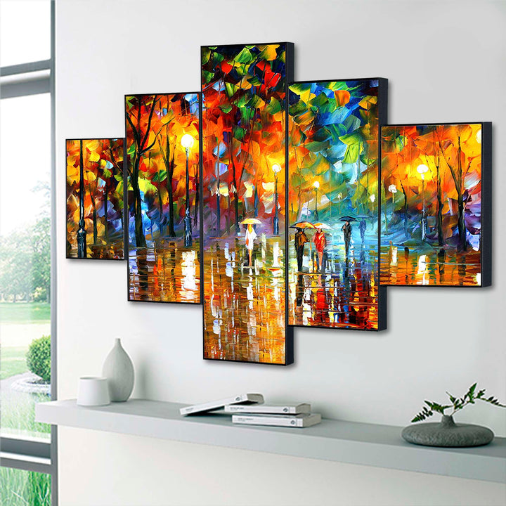 Set Of Five Framed Digital Wall Painting