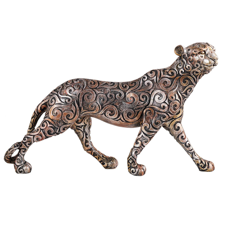 Panther Standing Position Animal Showpiece Antique Sculpture for Home Decor Showpiece Figurine