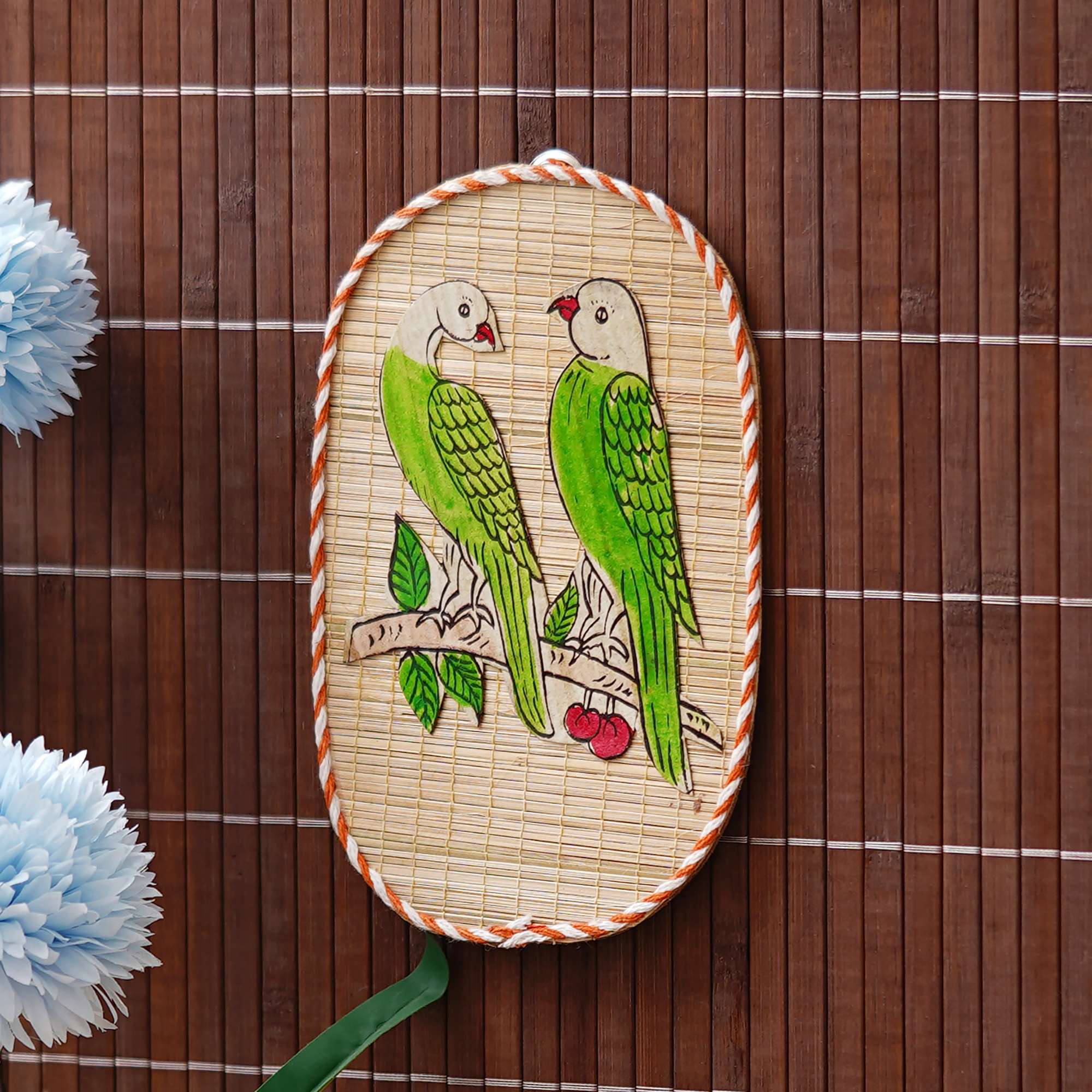Parrot Couple Bamboo Art For Home D?cor | Bamboo Art For Bird's Lovers
