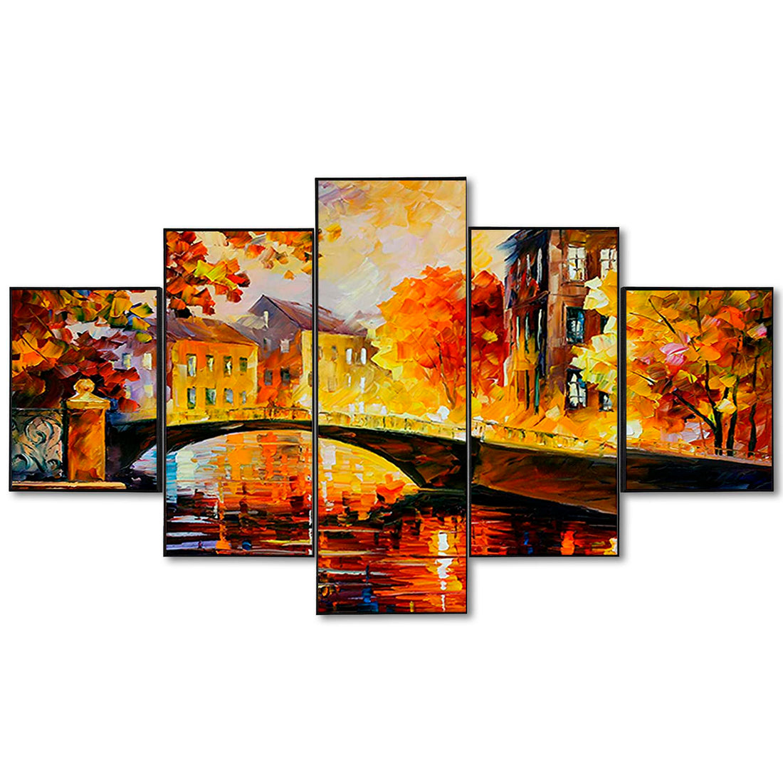 Set Of Five Framed Digital Wall Painting