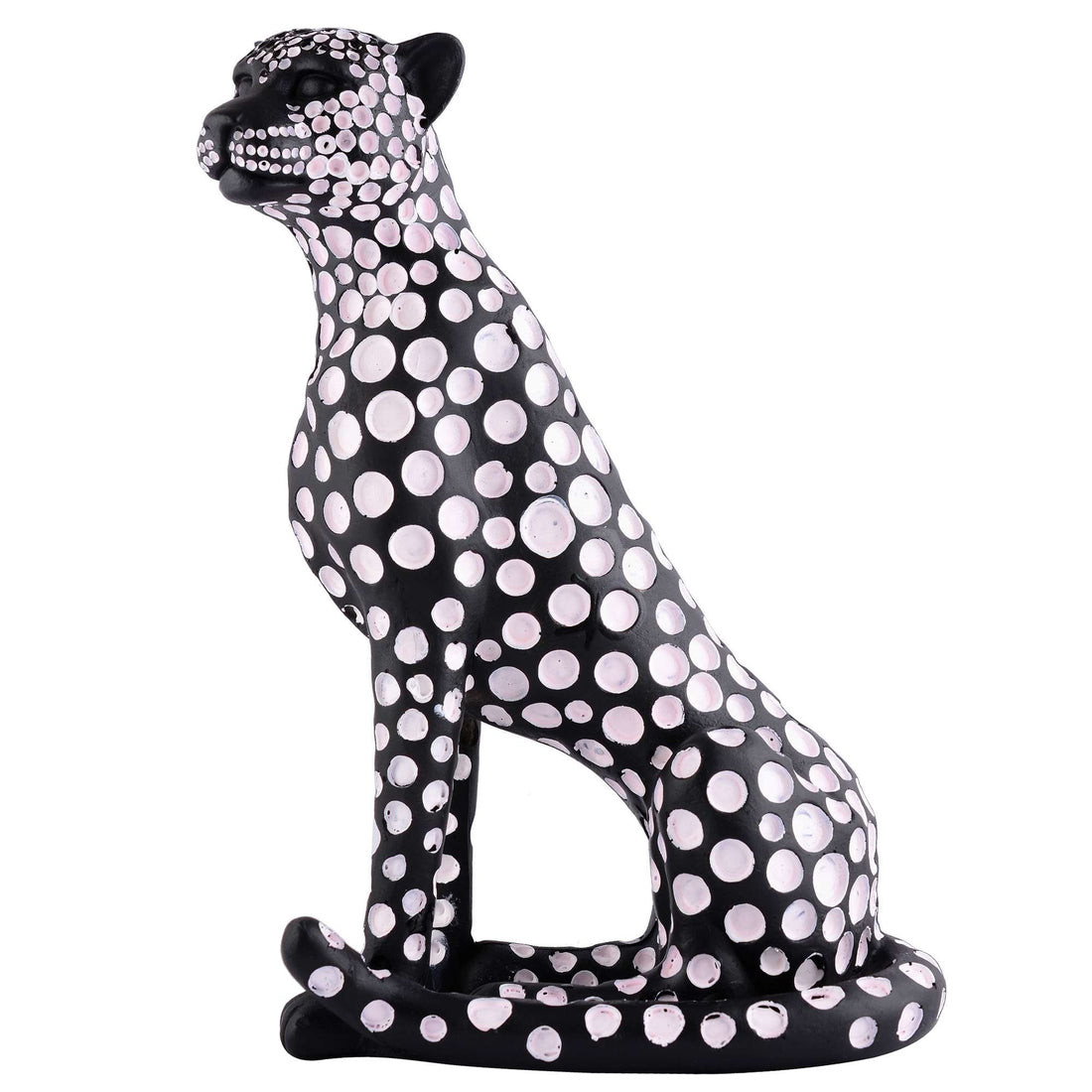 Black Panther Sitting Position Animal Showpiece Antique Sculpture for Home Decor Showpiece Figurine
