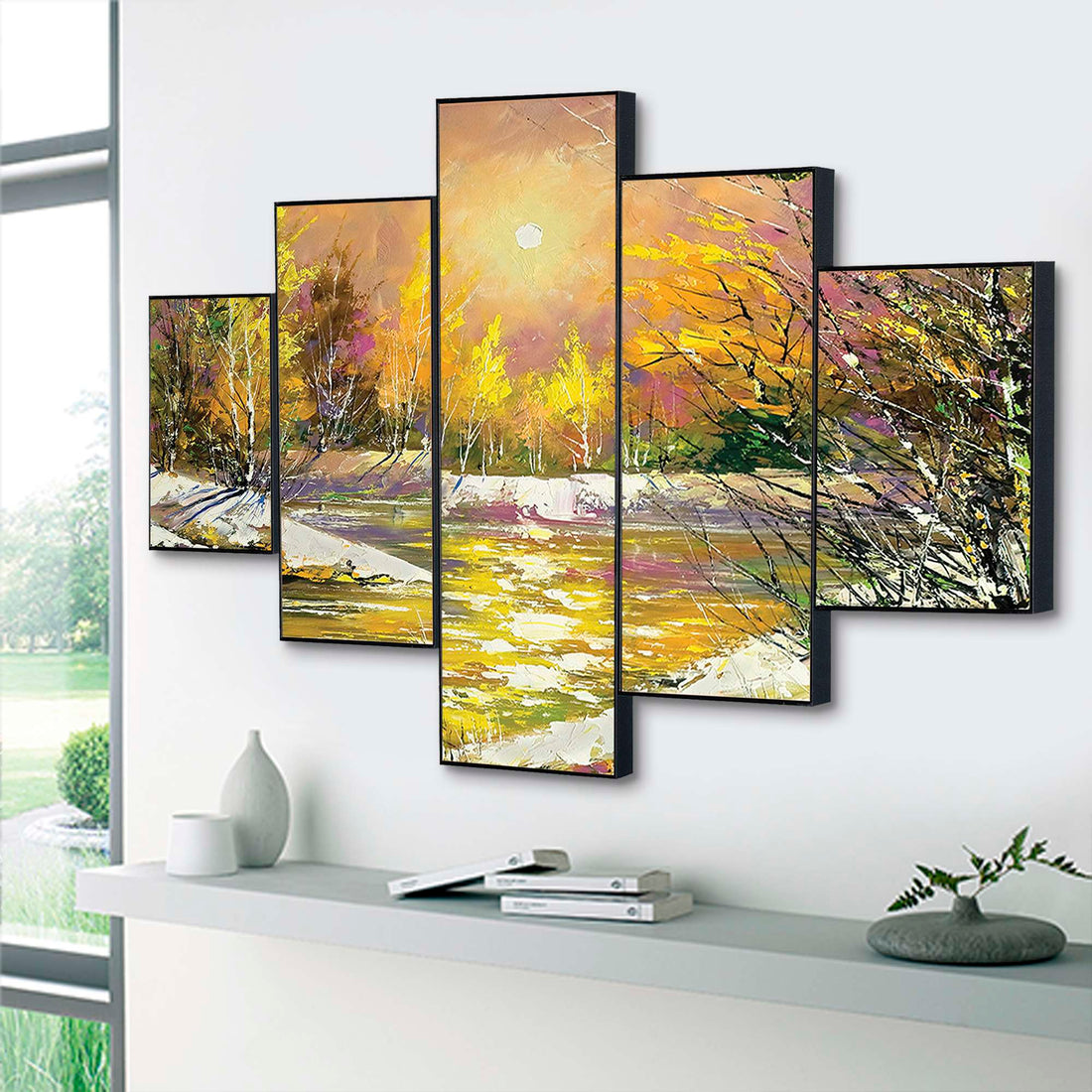 Set Of Five Framed Digital Wall Painting