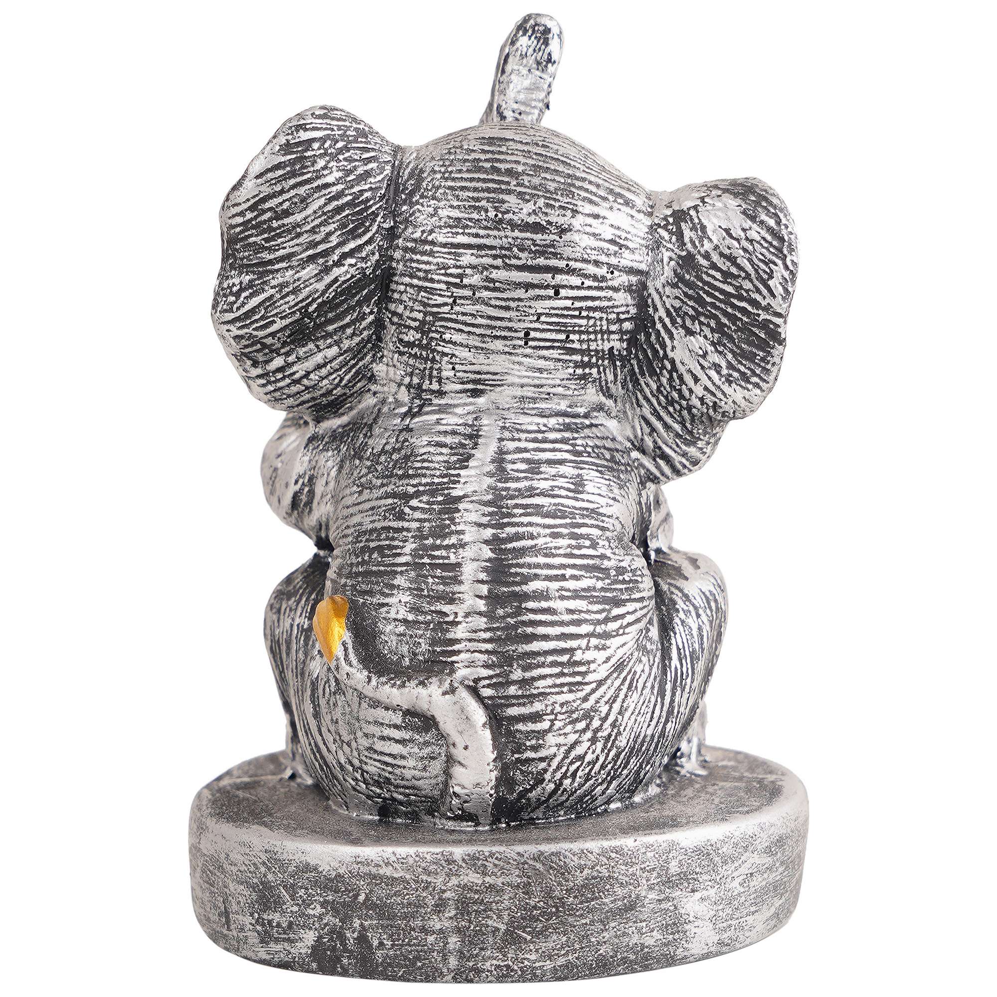 Resin Elephant Playing Musical Instrument Showpiece For Home Dcor Living Room Bedroom Table Top