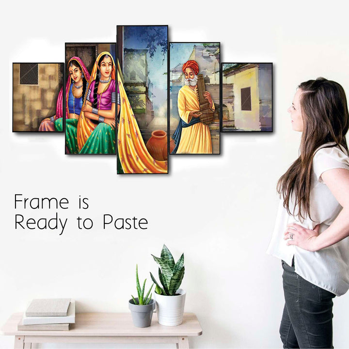 Set Of Five Framed Digital Wall Painting