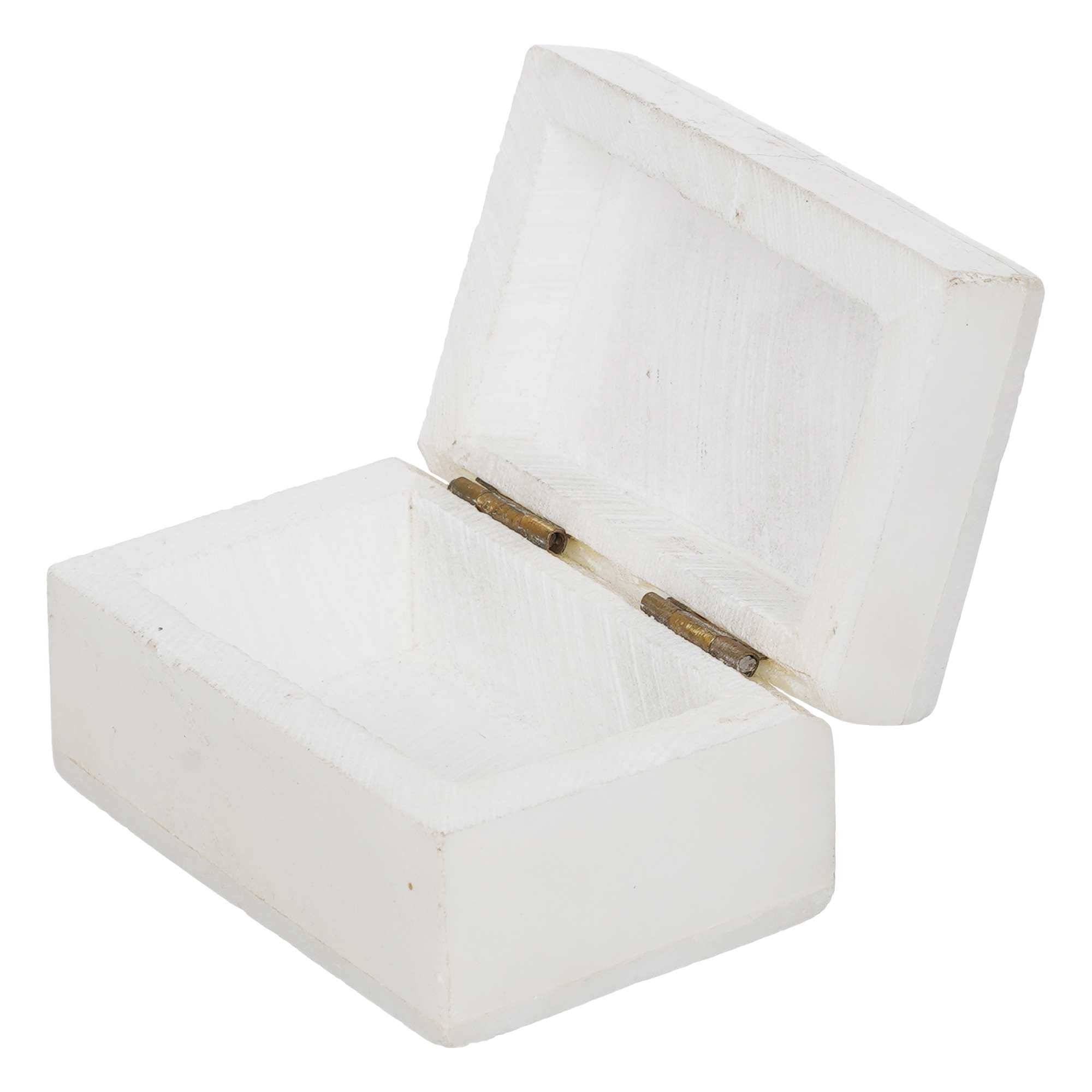 White Marble with floral inlay work Trinket Jewelry Box for Multi Purpose Use and Perfect Gifts for Women and Girls