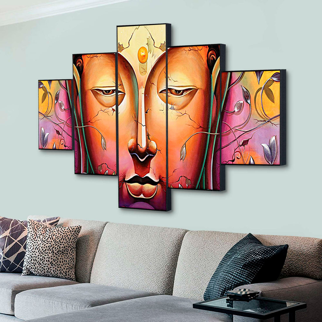 Set Of Five Framed Digital Wall Painting