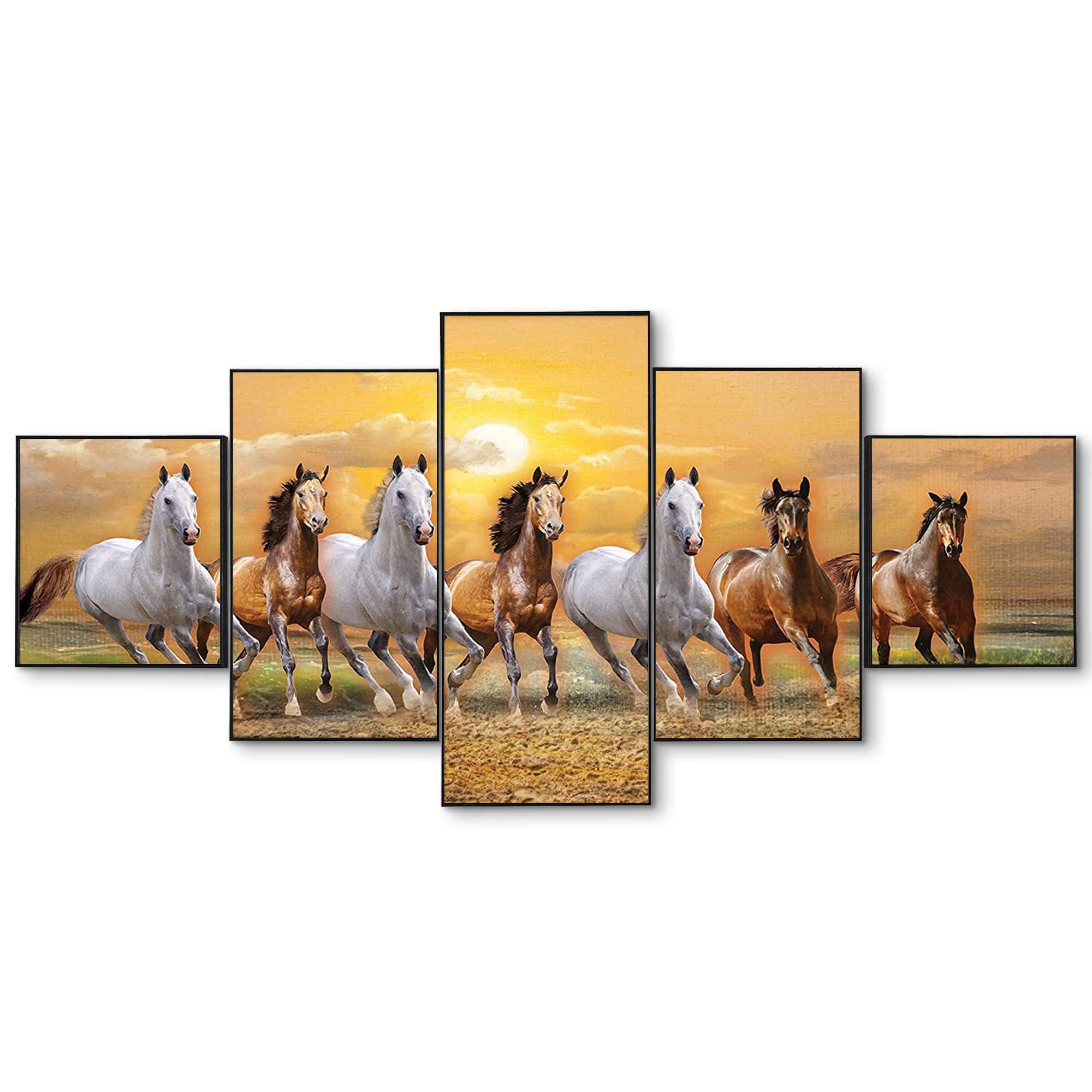 Set Of Five Framed Digital Wall Painting