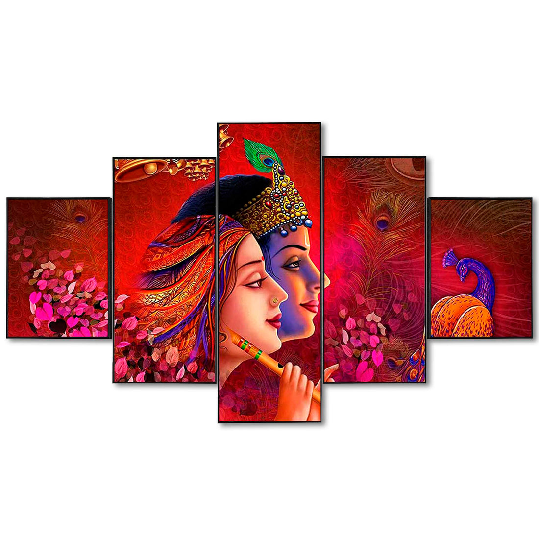 Set Of Five Framed Digital Wall Painting