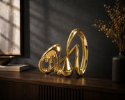 Luxury Golden Flow form Abstract Infinity Sculpture