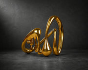 Luxury Golden Flow form Abstract Infinity Sculpture