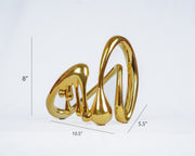 Luxury Golden Flow form Abstract Infinity Sculpture