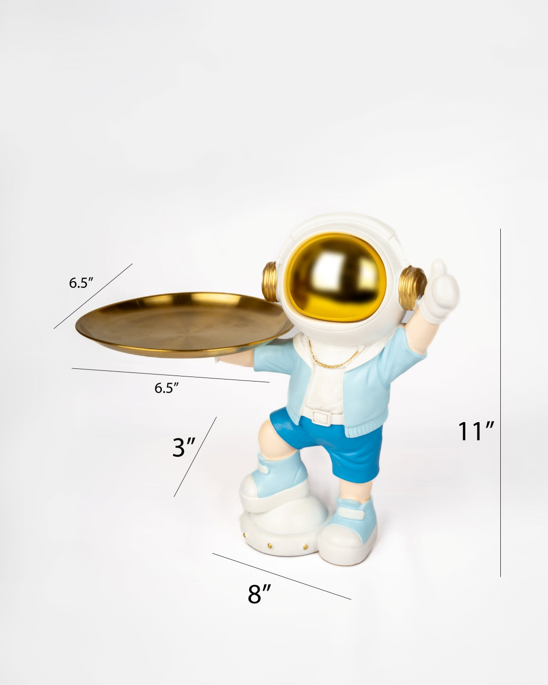 Luxury Astronaut Butler Tray | Modern Resin Decorative Organizer | Premium Home Décor Showpiece