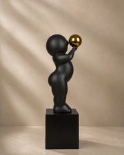 Golden Dream Keeper Sculpture | Modern Black & Gold Decorative Figurine for Luxury Home Décor