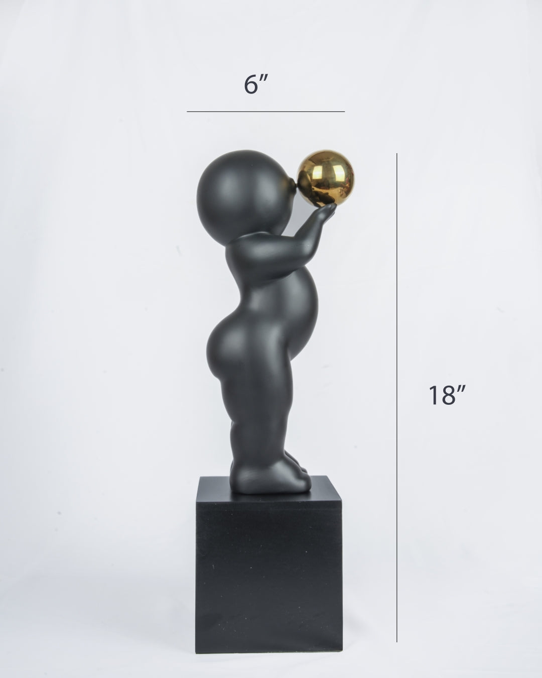 Golden Dream Keeper Sculpture | Modern Black & Gold Decorative Figurine for Luxury Home Décor