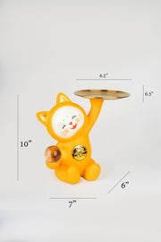 Lucky Cat Coin Tray Figurine | Modern Resin Home Decor Showpiece