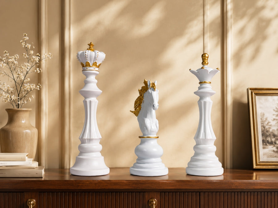 Royal GrandMaster Chess Piece Statue Set (Set of 3)