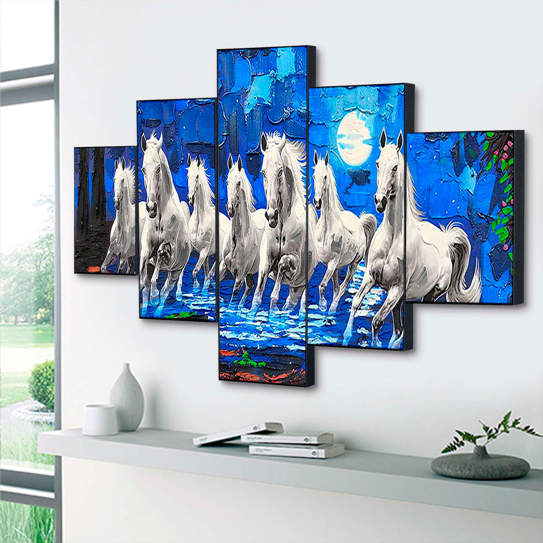 Set Of Five Framed Digital Wall Painting