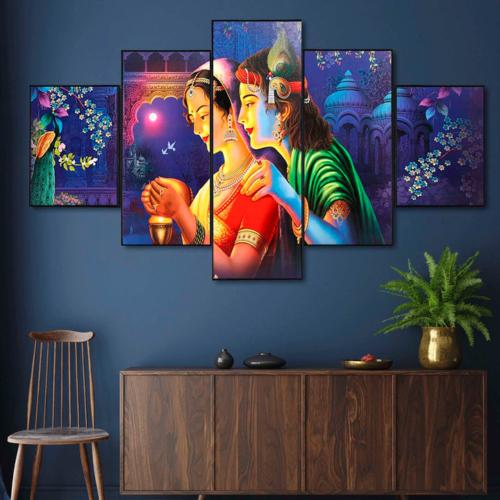 Set Of Five Framed Digital Wall Painting
