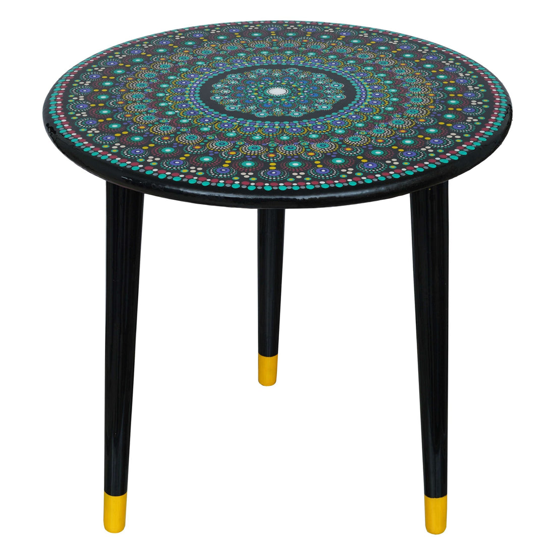 Wooden Round Side Table | Epoxy End Table | Coffee Table | Mid Century Modern Resine | Living Room Furnitur