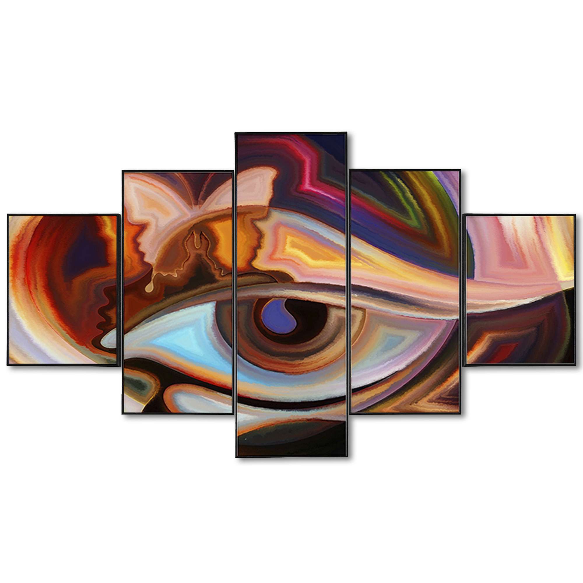 Set Of Five Framed Digital Wall Painting