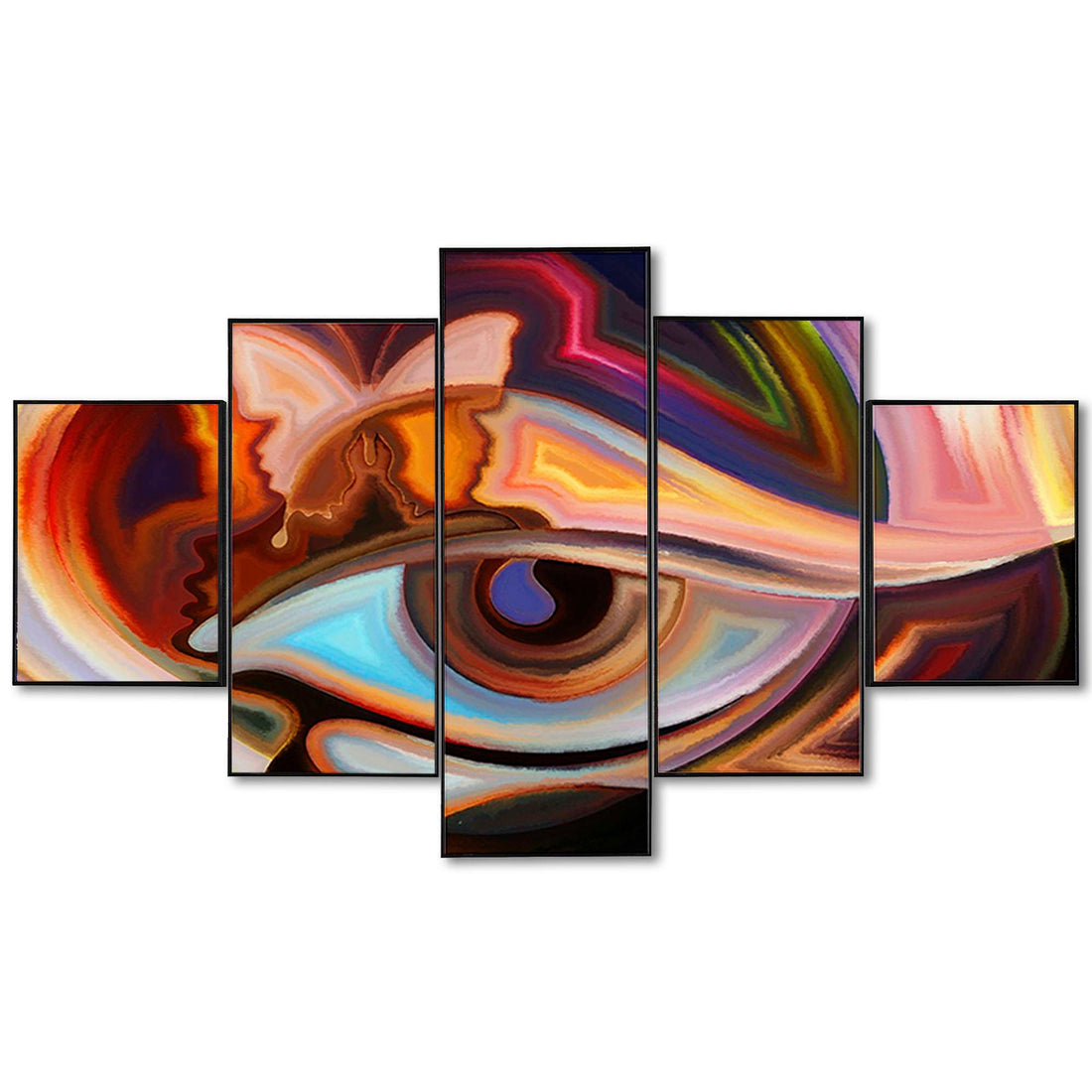 Set Of Five Framed Digital Wall Painting